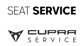 Treffpunkt Thierolf, das Autohaus im Odenwald, ist Ihr Servicepartner für Seat und Cupra Autos (Logos abgebildet).