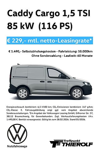 Caddy Cargo Leasingangebot für Gewerbetreibende