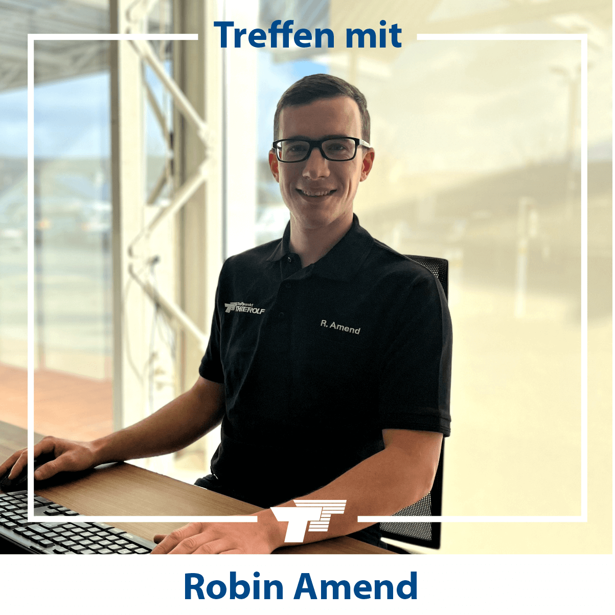 Portrait des Treffpunkt Thierolf Servicemitarbeiters Robin Amend aus dem Odenwald.